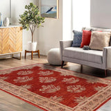 handmade Transitional Kafkaz Chobi Ziegler Red Tan Hand Knotted RECTANGLE 100% WOOL area rug 3 x 5