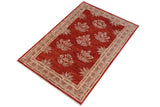 handmade Transitional Kafkaz Chobi Ziegler Red Tan Hand Knotted RECTANGLE 100% WOOL area rug 3 x 5