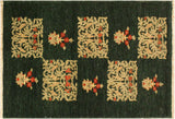 Bohemien Ziegler Ray Green Rust Hand-Knotted Wool Rug - 3'1'' x 4'9''