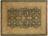 Kafkaz Sun-Faded Shantel Charcoal/Green Hand-Knotted Rug  3'1 x 4'10