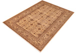 handmade Transitional Kafkaz Chobi Ziegler Beige Brown Hand Knotted RECTANGLE 100% WOOL area rug 6 x 9