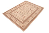 handmade Transitional Kafkaz Chobi Ziegler Beige Brown Hand Knotted RECTANGLE 100% WOOL area rug 6 x 9