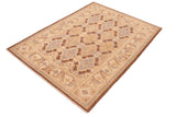 handmade Transitional Kafkaz Chobi Ziegler Brown Beige Hand Knotted RECTANGLE 100% WOOL area rug 6 x 9