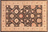 Classic Ziegler Ayesha Black Beige Hand-Knotted Wool Rug - 5'10'' x 9'0''