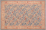 Oriental Ziegler Kandace Blue Tan Hand-Knotted Wool Rug - 6'1'' x 9'1''