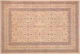 handmade Transitional Kafkaz Chobi Ziegler Tan Blue Hand Knotted RECTANGLE 100% WOOL area rug 6 x 9