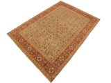 handmade Traditional Antique Lt. Green Lt. Brown Hand Knotted RECTANGLE 100% WOOL area rug 9x12