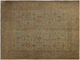 Overdyed Loree Grayish Blu/Gold Hand-Knotted Rug 7'11 x 9'9