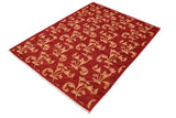 handmade Transitional Kafkaz Chobi Ziegler Red Gold Hand Knotted RECTANGLE 100% WOOL area rug 5 x 8