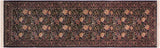 Nagi Pak Persian Regena Black/Gold Wool Runner - 2'7'' x 8'3''