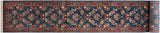 Gulab Pak Persian Shawnda Teal Green/Blue Wool Runner - 2'6'' x 18'0''