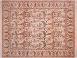 handmade Traditional Azeem Beige Rust Hand Knotted RECTANGLE 100% WOOL area rug 8x10