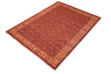 handmade Transitional Kafkaz Chobi Ziegler Red Tan Hand Knotted RECTANGLE 100% WOOL area rug 6 x 8