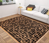 handmade Transitional Kafkaz Chobi Ziegler Black Tan Hand Knotted RECTANGLE 100% WOOL area rug 6 x 9