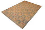 handmade Transitional Kafkaz Chobi Ziegler Blue Tan Hand Knotted RECTANGLE 100% WOOL area rug 10 x 14