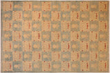 Boho Chic Ziegler Drake Blue Tan Hand-Knotted Wool Rug - 9'10'' x 13'10''