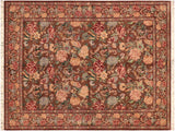 Pak Persian Magaret Brown/Blue Wool Rug - 5'11'' x 8'10''