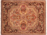 Firdous Pak Persian Kathe Tan/Brown Wool Rug - 6'1'' x 9'1''