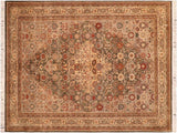 Tabriz Pak Persian Justin Green/Beige Wool Rug - 6'0'' x 9'2''