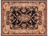 Gujranwala Pak Persian Fumiko Black/Taupe Wool Rug - 6'0'' x 9'0''