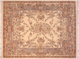 Gujranwala Pak Persian Doloris Beige/Grey Wool Rug - 6'2'' x 9'2''