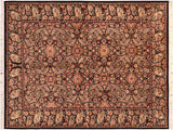 Doop Pak Persian Tristan Black/Green Wool Rug - 6'3'' x 9'1''