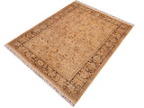 handmade Traditional Sukhan Beige Charcoal Hand Knotted RECTANGLE 100% WOOL area rug 6x9