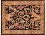 Bhati Pak Persian Lisbeth Black/Green Wool Rug - 6'3'' x 9'0''