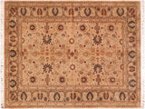 Pak Persian Donya Tan/Green Wool Rug - 6'1'' x 8'11''