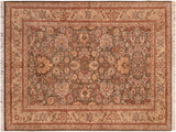 Pak Persian Dannette Green/Taupe Wool Rug - 6'1'' x 8'10''