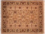 Pak Persian Vella Tan/Green Wool Rug - 6'2'' x 8'11''