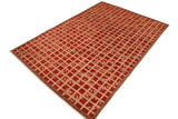 handmade Transitional Kafkaz Chobi Ziegler Red Tan Hand Knotted RECTANGLE 100% WOOL area rug 10 x 14