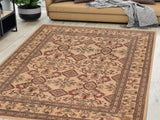 handmade Transitional Antique Beige Brown Hand Knotted RECTANGLE 100% WOOL area rug 9x9