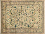 Nagi Pak Persian Shenita Ivory/Green Wool Rug - 9'1'' x 12'0''