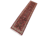 handmade Traditional Kirman Red Beige Hand Knotted RUNNER 100% WOOL area rug 3x10