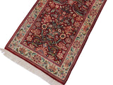 handmade Traditional Kirman Red Beige Hand Knotted RUNNER 100% WOOL area rug 3x10