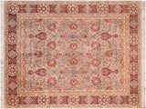 Pak Persian Patria Taupe/Red Wool Rug - 7'9'' x 10'7''