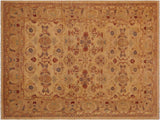 handmade Traditional Antique Gold Tan Hand Knotted RECTANGLE 100% WOOL area rug 9x12