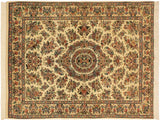 Pak Persian Cassondr Beige/Pink Wool Rug - 4'1'' x 6'2''