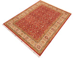 handmade Traditional Regular Red Beige Hand Knotted RECTANGLE 100% WOOL area rug 6x9