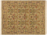 Pak Persian Deandra Taupe/Green Wool Rug - 4'0'' x 6'0''