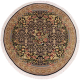 Pak Persian Ruby Black/Gold Wool Round - 6'8'' x 6'10''