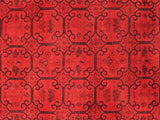 A08152, 9 1"x11 7",Over Dyed  ,9x12,RED,RED,Hand Knotted                  ,Pakistan   ,100% Wool  ,Rectangle