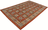 A09703, 511"x 9 2",Transitional                  ,6x9,Rust,LT. BLUE,Hand-knotted                  ,Pakistan   ,100% Wool  ,Rectangle  ,652671179464