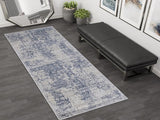 handmade Transitional Distressed Gray Blue Machine Made RECTANGLE POLYESTER area rug 9x12