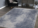 handmade Transitional Distressed Gray Blue Machine Made RECTANGLE POLYESTER area rug 9x12