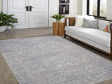 handmade Transitional Vintage Gray Beige Machine Made RECTANGLE POLYESTER area rug 9x12