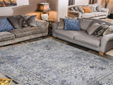 handmade Transitional Distressed Gray Blue Machine Made RECTANGLE POLYESTER area rug 9x12