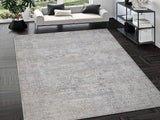 handmade Transitional Vintage Gray Beige Machine Made RECTANGLE POLYESTER area rug 9x12