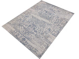 handmade Transitional Vintage Beige Blue Machine Made RECTANGLE POLYESTER area rug 9x12